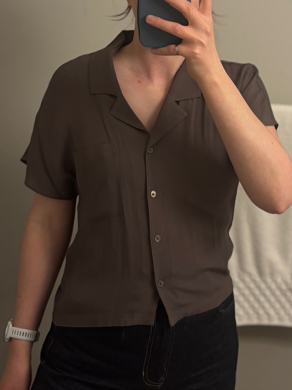 Aritzia Wilfred Free Short sleeve button down blouse